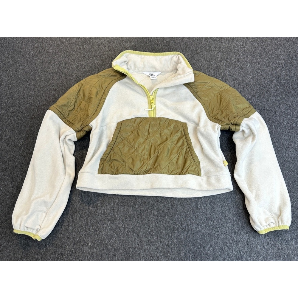 Athleta Girl Transition Half Zip Fleece Pullover Quilted Sweater Jacket M 8-10 - Picture 2 of 16